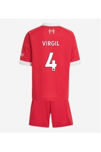 Liverpool Virgil van Dijk #4 Jalkapallovaatteet Lasten Kotipeliasu 2025-26 Lyhythihainen (+ Lyhyet housut)